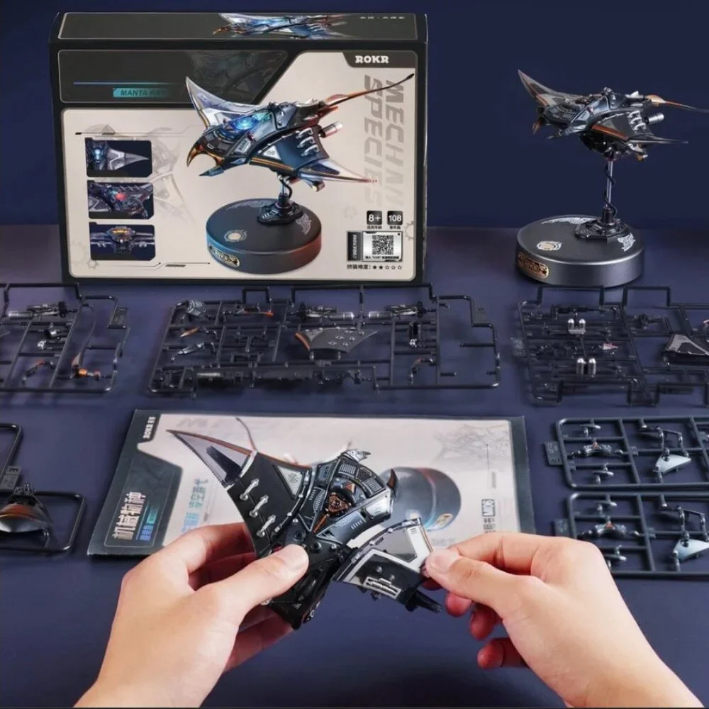 NEW ROKR 3D Metal Model Manta Ray Electric Mechanical Building Model Teens Toy P